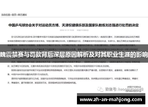 魏震禁赛与罚款背后深层原因解析及对其职业生涯的影响 魏震禁赛与罚款背后深层原因解析及对其职业生涯的影响